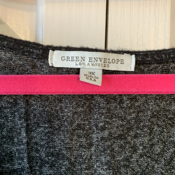 Green Envelope Heathered zip up pullover. 3X - Picture 2 of 4